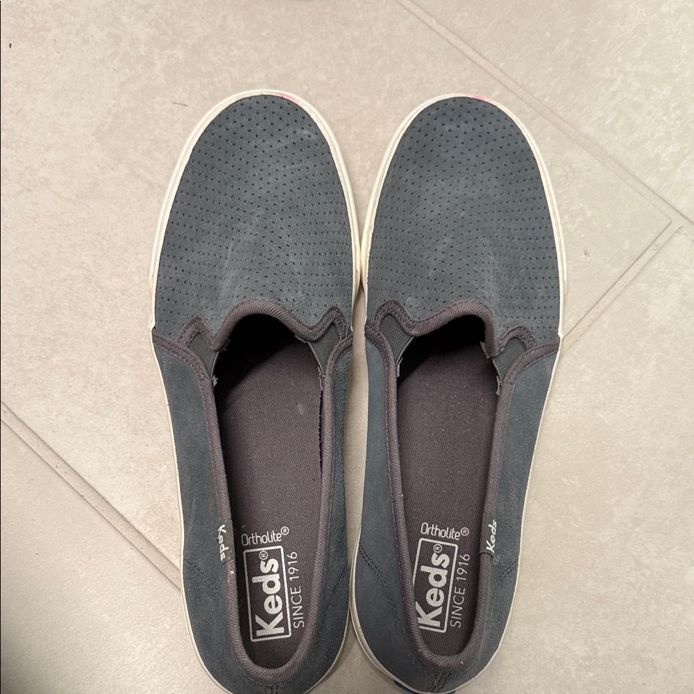Keds Charcoal Perforated Slip-Ons